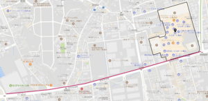 ららぽーと横浜　中山駅方面からの渋滞ルート