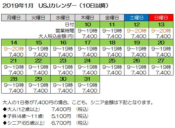 Usj ユニバーサル スタジオ ジャパン 料金カレンダー比較 入場券の価格が割安 割高にもなる日は 割り引きあるの Tami 多観